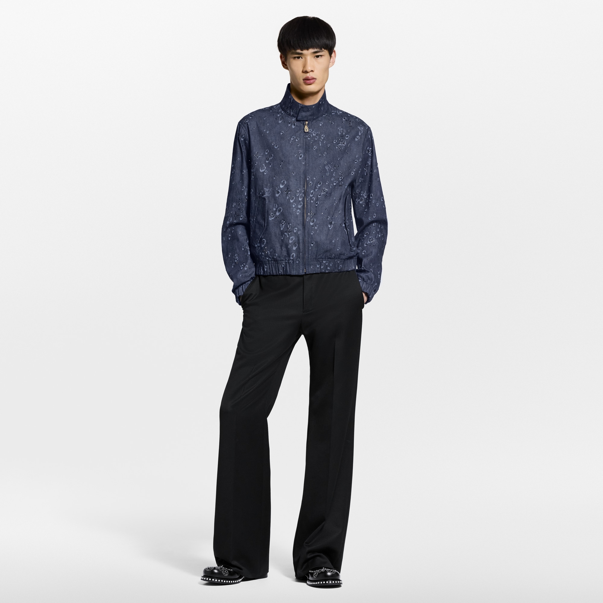 Embellished Denim Harrington Jacket - Men - Ready-to-Wear | LOUIS